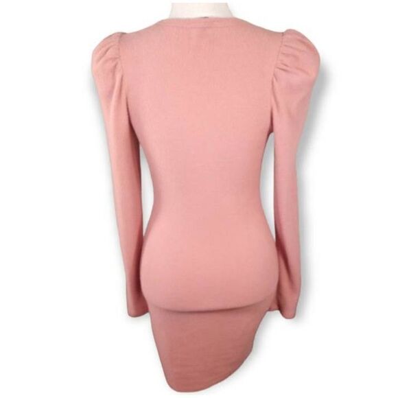 PUBLIX BLUSH PINK PUFF SLEEVE BOAT SWEATER DRESS SZ.S EUC. - Picture 5 of 7